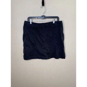Josephine Chaus Womens Black Cotton Blend‎ Skirt 14 Semi-Elastic Waist Pockets
